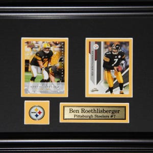 Cadre de collection pour ballons de football Ben Roethlisberger Pittsburgh Steelers, 2 cartes