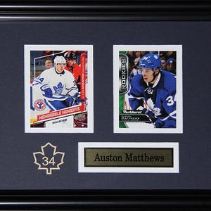 Cadre de collection pour hockey sur 2 cartes Auston Matthews Maple Leafs de Toronto