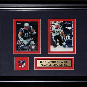 Cadre de collection pour 2 cartes de football New England Patriots de Rob Gronkowski