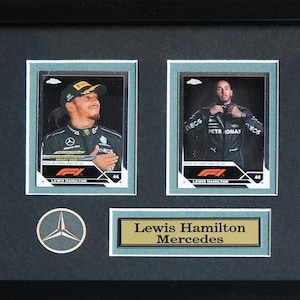 Lewis Hamilton Team Mercedes F1 Formule 1 Racing 2 Cartes Cadre de collection pour souvenirs sportifs