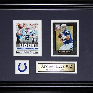 Cadre de collection pour 2 cartes souvenirs de football des Colts d'Indianapolis Andrew Luck