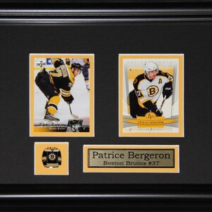 Cadre de collection pour 2 cartes, souvenirs de hockey, Bruins de Boston, Patrice Bergeron