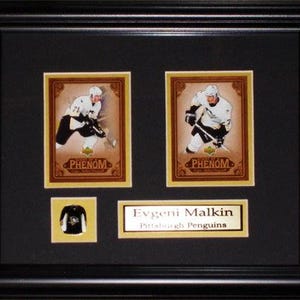 Cadre de collection pour 2 cartes souvenirs des Penguins de Pittsburgh Evgeni Malkin