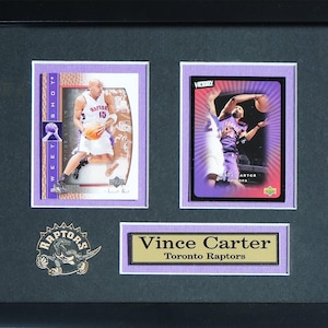 Cadre de collection de 2 cartes de basket-ball Vince Carter des Raptors de Toronto