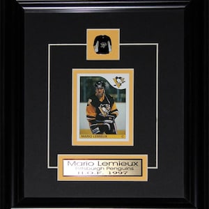 Reproduction d'un cadre de hockey sur cartes Mario Lemieux Pittsburgh Penguins