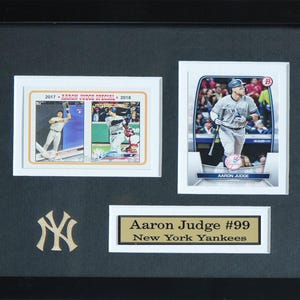 Cadre de collection pour 2 cartes de baseball des Yankees de New York Yankees Aaron Judge
