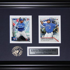 Cadre de collection pour 2 cartes de baseball des Blue Jays de Toronto Edwin Encarnacion