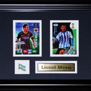 Lionel Messi Barcelona FC Team Argentina FIFA Soccer Football 2 Card Frame