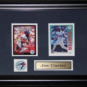 Cadre de collection pour 2 cartes de baseball des Blue Jays de Toronto, Joe Carter