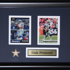 Cadre de collection pour 2 cartes de souvenirs du football des Cowboys de Dallas de Dak Prescott