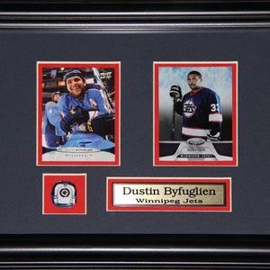 Dustin Byfuglien, Winnipeg Jets, cadre de collection pour 2 cartes de souvenirs de hockey