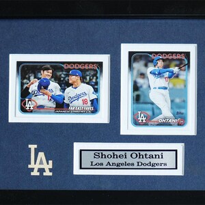 Cadre de collection de 2 cartes de baseball des Dodgers de Los Angeles de Shohei Ohtani