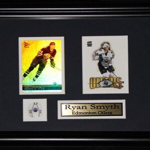 Cadre de collection pour 2 cartes souvenirs de hockey des Oilers d'Edmonton, Ryan Smyth