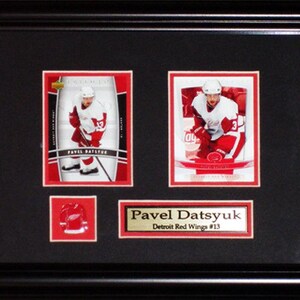 Cadre de collection pour 2 cartes souvenirs de hockey Red Wings de Detroit Pavel Datsyuk