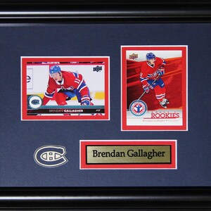 Brendan Gallagher - Cadre de collection pour 2 cartes de souvenirs de sport hockey Canadiens de Montréal