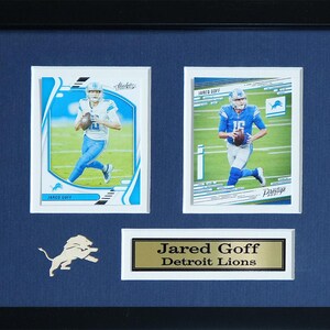 Jared Goff Detroit Lions Football 2 cartes souvenirs de sport cadre de collection