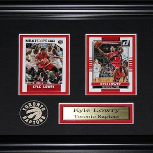 Cadre de collection de 2 cartes souvenirs de basket-ball Kyle Lowry Raptors de Toronto