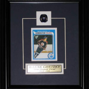 Réplique du cadre de collectionneur de cartes de hockey Wayne Gretzky Oilers d'Edmonton, recrue