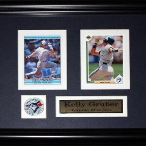Cadre de collection de 2 cartes de baseball des Blue Jays de Toronto Kelly Gruber