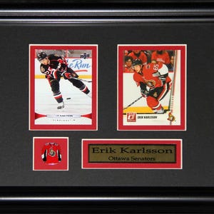Erik Karlsson Cadre de collection pour deux souvenirs de hockey des Sénateurs d'Ottawa