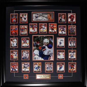 Cadre pour jeu de cartes de hockey recrue Upper Deck des Oilers d'Edmonton, Connor McDavid