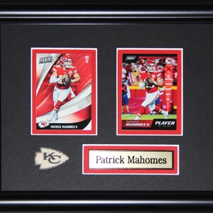 Patrick Mahomes Kansas City - Cadre de 2 cartes souvenirs de collection Football Chefs Chefs