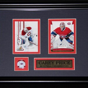 Cadre de collection Carey Price pour souvenirs de hockey, 2 cartes des Canadiens de Montréal