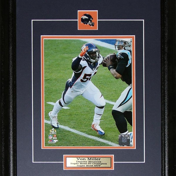 Von Miller Denver Broncos Superbowl 50 8x10 Football Collector Frame