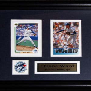 Cadre de collection pour 2 cartes de baseball des Blue Jays de Toronto, Duane Ward