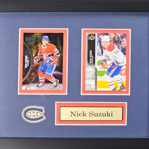 Cadre de collection Nick Suzuki Canadiens de Montréal, 2 cartes de hockey