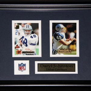Cadre de collection pour 2 cartes Daryl Johnston Dallas Cowboys sur le football