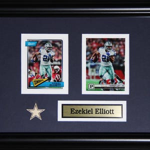 Cadre de collection pour 2 cartes, souvenirs du football, Ezekiel Elliott Dallas Cowboys