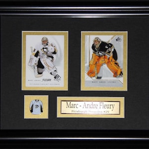 Cadre de collection pour 2 cartes de hockey Penguins de Pittsburgh, Marc-André Fleury