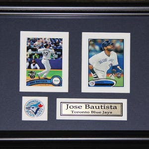 Cadre de collection pour 2 cartes de baseball des Blue Jays de Toronto, Jose Bautista
