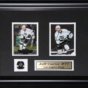 Cadre de collection pour souvenirs de hockey, 2 cartes, Los Angeles Kings, Jeff Carter