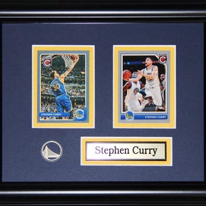 Cadre de collection pour 2 cartes de basket-ball Golden State Warriors Stephen Curry