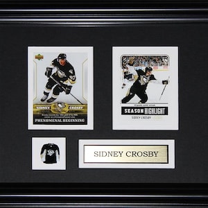 Cadre de collection pour 2 cartes souvenirs de hockey des Penguins de Pittsburgh Sidney Crosby Penguins de Pittsburgh