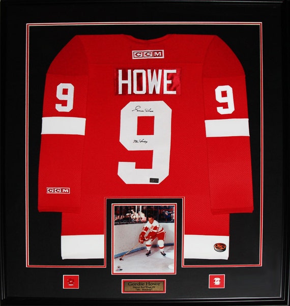 framed red wings jersey