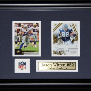 Cadre de collection, 2 cartes, souvenirs de football des Dallas Cowboys de Jason Witten