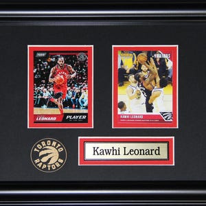 Cadre de collection de 2 cartes souvenirs de sport de basket-ball Kawhi Leonard Raptors de Toronto