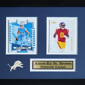 Cadre de collection pour 2 cartes football Detroit Lions St. Brown Amon-Ra