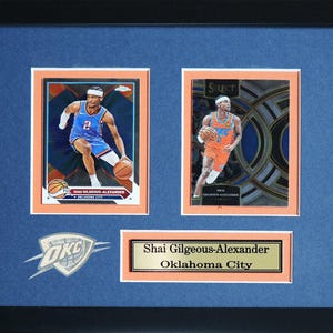 Cadre de collection pour 2 cartes de basket-ball Thunder d'Oklahoma City Thunder de Shai Gilgeous-Alexander
