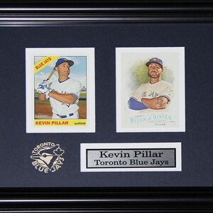 Cadre de collection pour 2 cartes de baseball des Blue Jays de Toronto, Kevin Pillar