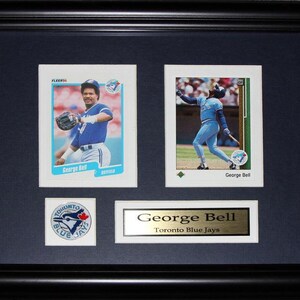 Cadre de collection pour 2 cartes de baseball des Blue Jays de Toronto George Bell