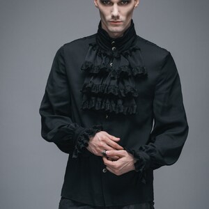 Men/'s Formal Ruffle Shirt Victorian Renaissance Groom Wedding Party Prom Blouse