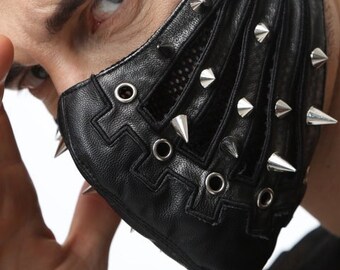 Face Mask ~ Unisex Men's Women's ~ Vegan Leather ~ Cosplay, Role Play, Dominatrix, Dress Up, Costume, Biker  Halloween Costume