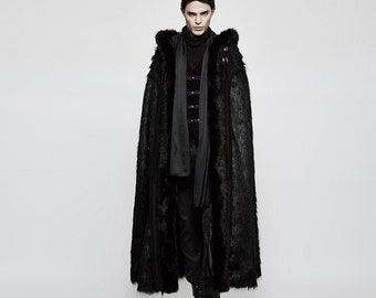 fur cape black