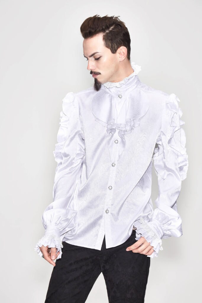 Ruffle Collar Long Sleeves Shirt - Etsy