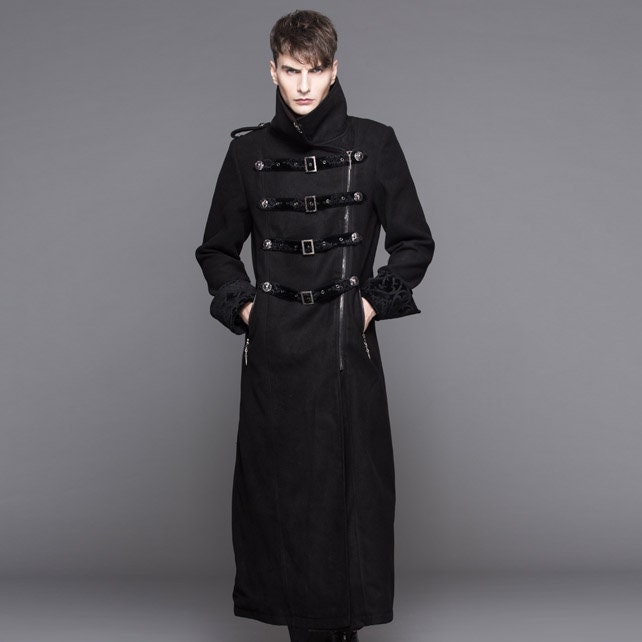 Men's Black Coat Detachable Side Cape Tailcoat Trench - Etsy