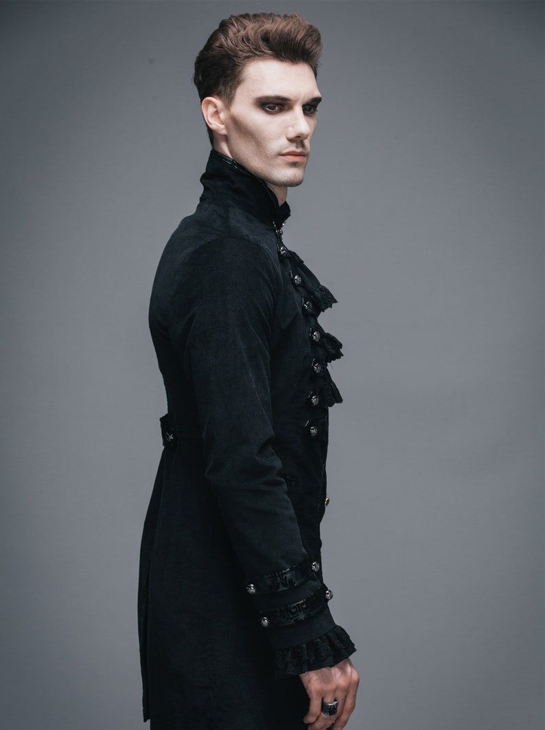 Men's Long Black Blazer Light Weight Victorian Overcoat - Etsy